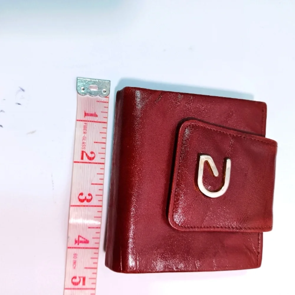 Vintage  Buxton Women BiFold Wallet, Deep Red/Brown